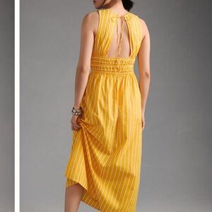 Anthropologie Yellow Striped Dress